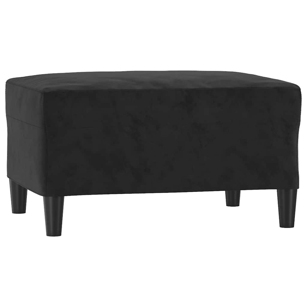 vidaXL Repose-pied Noir 70x55x41 cm Velours – Mobilier de jardin
