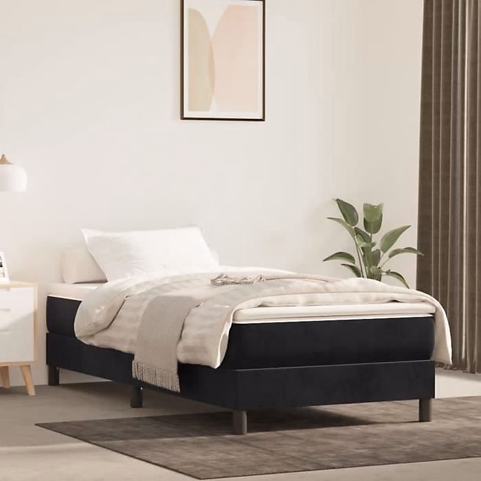 347690 vidaXL Matelas de lit à ressorts ensachés Noir 80 × 200 cm epaisseur 20 cm Velours
