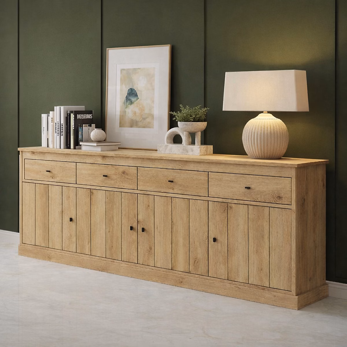 Buffet bas moderne en bois 225cm VALENTINE – Réf. BYKWQIGBP1250294062