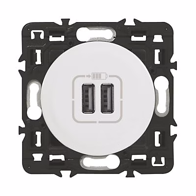 Mécanisme de prise double chargeur USB Legrand Céliane blanc – Réf. RDCCLYZFK5172903761