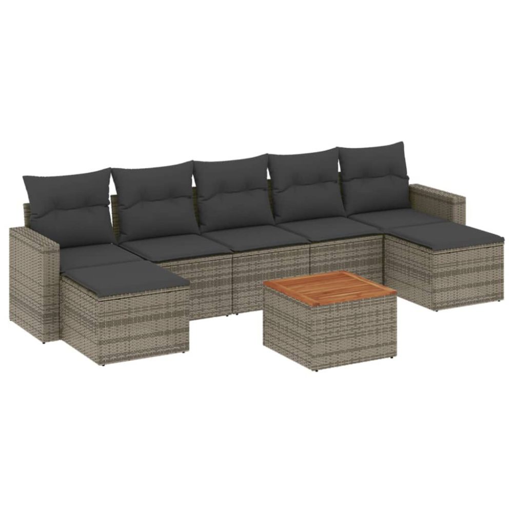 VidaXL 3224254 banc de jardin Rotin, Acier, Bois d'acacia – Mobilier de jardin