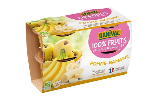 Purée de fruits pomme banane bio - 4 x 100 g