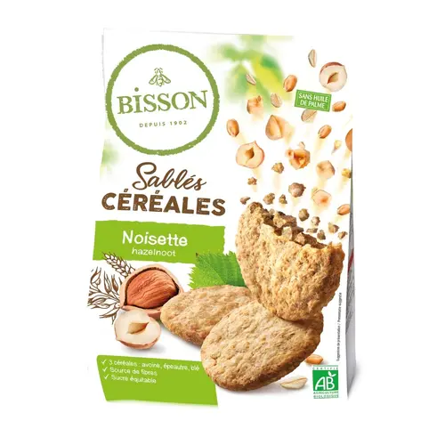 Sablés bio céréales noisette Bisson - 200 g