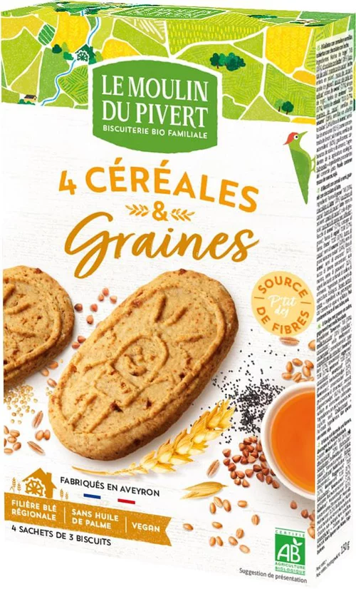 Biscuit P'tit Déj Multicéréales et Graines bio - 190 gr