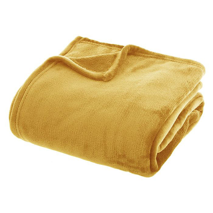 Couverture flanelle Atmosphera 180 × 230 cm jaune
