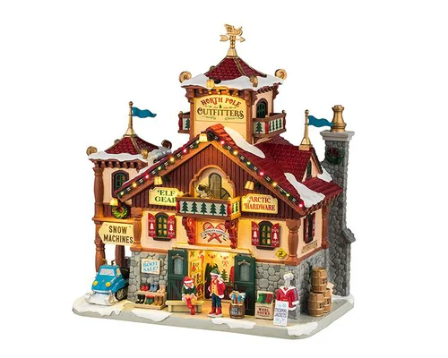 Bâtiment éclairé Lemax Santa’s wonderland North pole outfitters