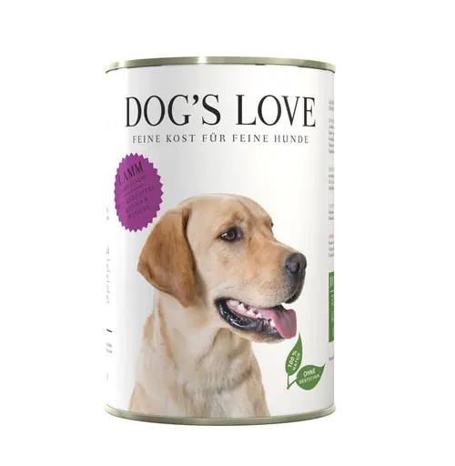 Aliment complet pour chien Dog’s Love à l’agneau en boite de 400 g