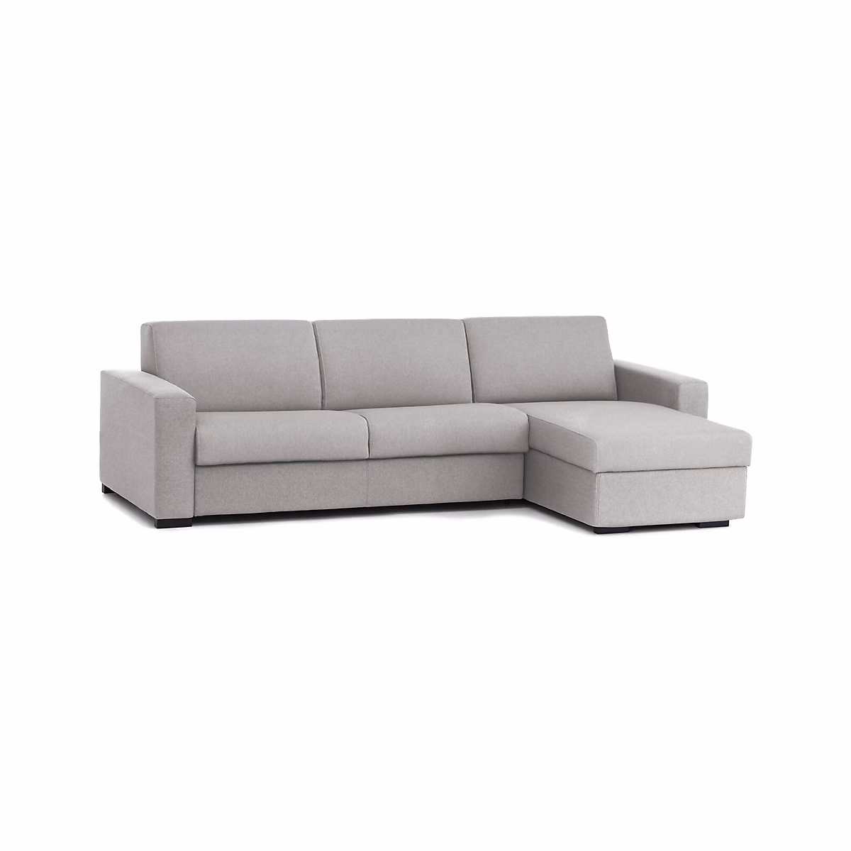 Canapé | lit Dabakar – Canapé d'angle – Canapé à ouverture pivotante – avec péninsule de rangement réversible – 280x95h90 cm – Gris
