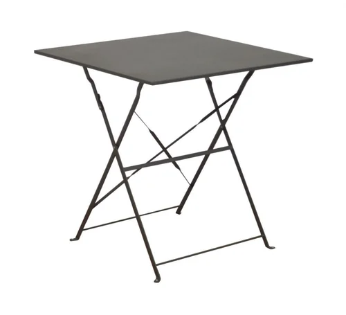 Guéridon carré acier époxy gris - PROLOISIRS Cuba - 70x70 cm