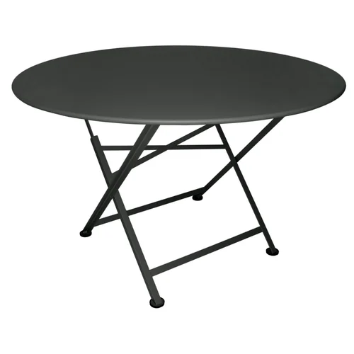 Table pliante Cargo coloris gris en acier Fermob - Ø 117 cm