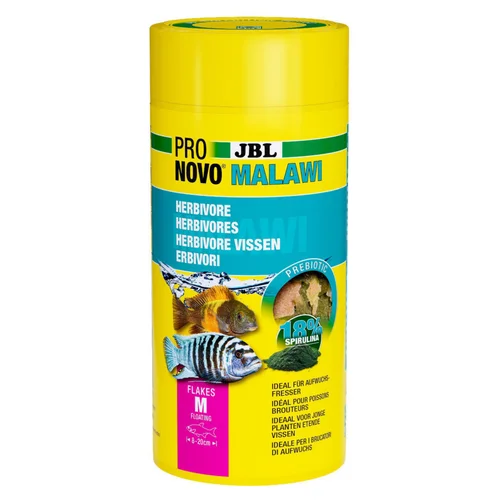 Flocons pour Cichlidés brouteurs d’aufwuchs des lacs Malawi et Tanganyika JBL Pronovo Malawi Flakes M - 1000 ml