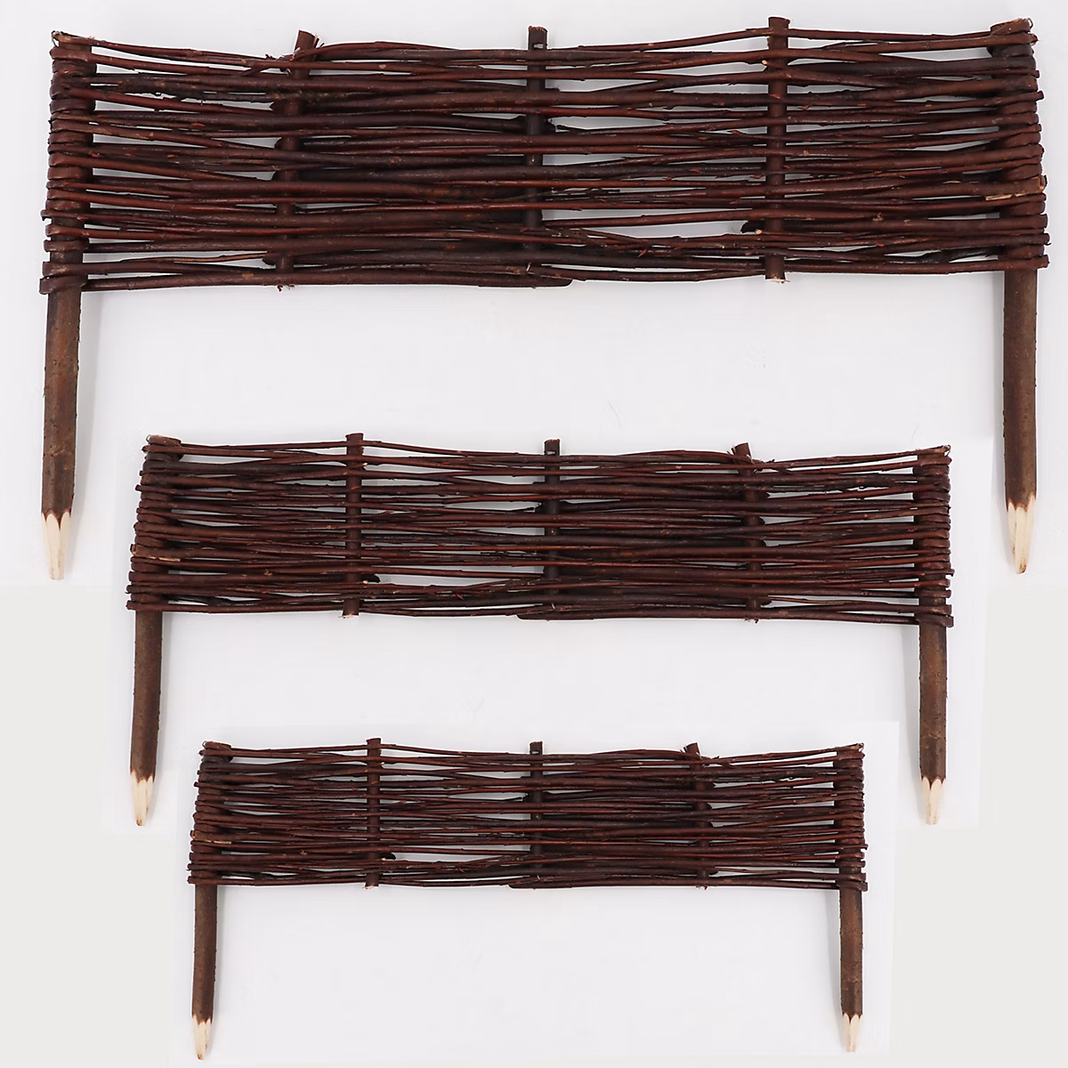 1 bordure de lit en saule 10 × 100cm I bordure de lit / clôture en saule Aquagart