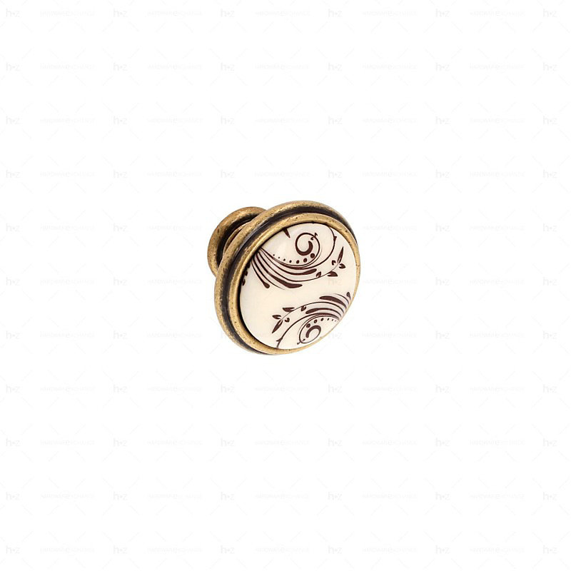 Boutons pour meubles en zamac et Porcelaine Diamètre 35 Florence antique – Réf. AGGKDYEQR3065682761