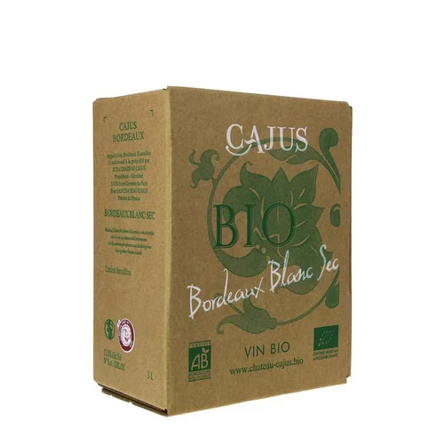 Vin blanc bio AOC Bordeaux Château Cajus - Cubi 3L