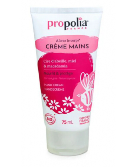 Propolia - Crème Mains Bio Miel Cire d'abeille Macadamia - 75 ml