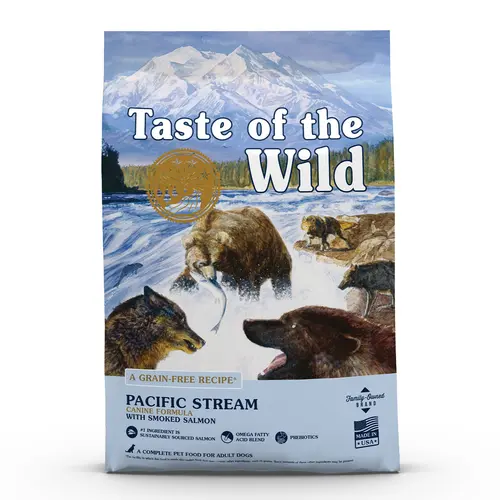 Croquettes pour chien adulte sans céréales saumon Taste of the Wild Pacific Stream - 12,2 kg