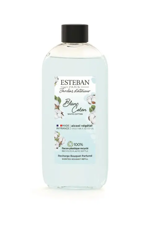 Recharge pour bouquet parfumé Esteban parfum blanc coton - 200 ml
