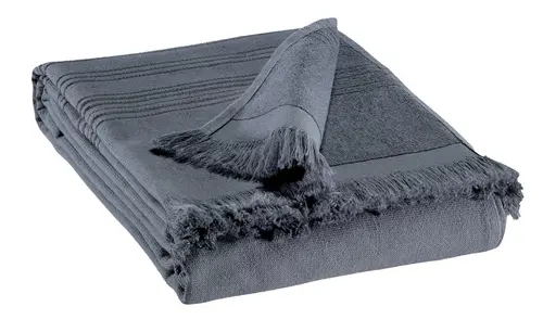 Drap hammam en coton coloris ombre Vivaraise Cancun - 90 x 180 cm