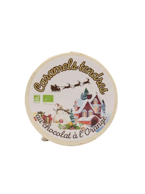 Mini boite bois caramel chocolat orange bio Maison Armorine - 40 g