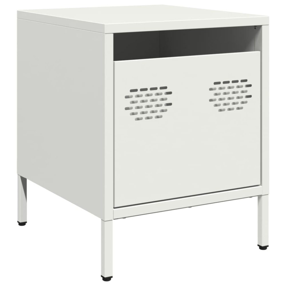 vidaXL Table de chevet blanc 35x39x43,5 cm acier – 5 cm 43,5 cm