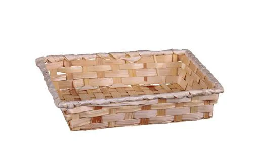 Corbeille Rihana rectangulaire en bambou naturel Cav Service - 24 x 18 x 5 cm