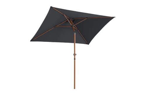 Parasol droit rectangulaire en aluminium coloris gris - 210 x 150 cm