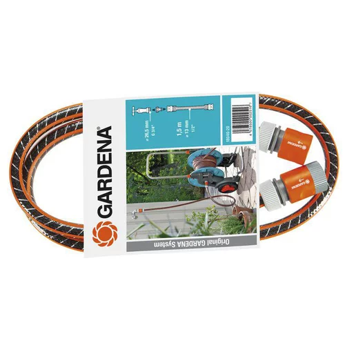 Kit de branchement Gardena - 1,5 m de tuyau, 1 nez de robinet et 2 raccords rapides