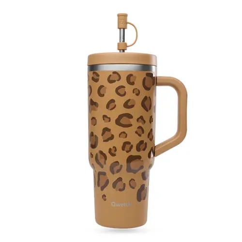 Cup nomade isotherme Travel Cup Wild en inox coloris marron Qwetch - 900 ml
