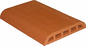 Dessus de muret arrondi 40 × 27 cm rouge