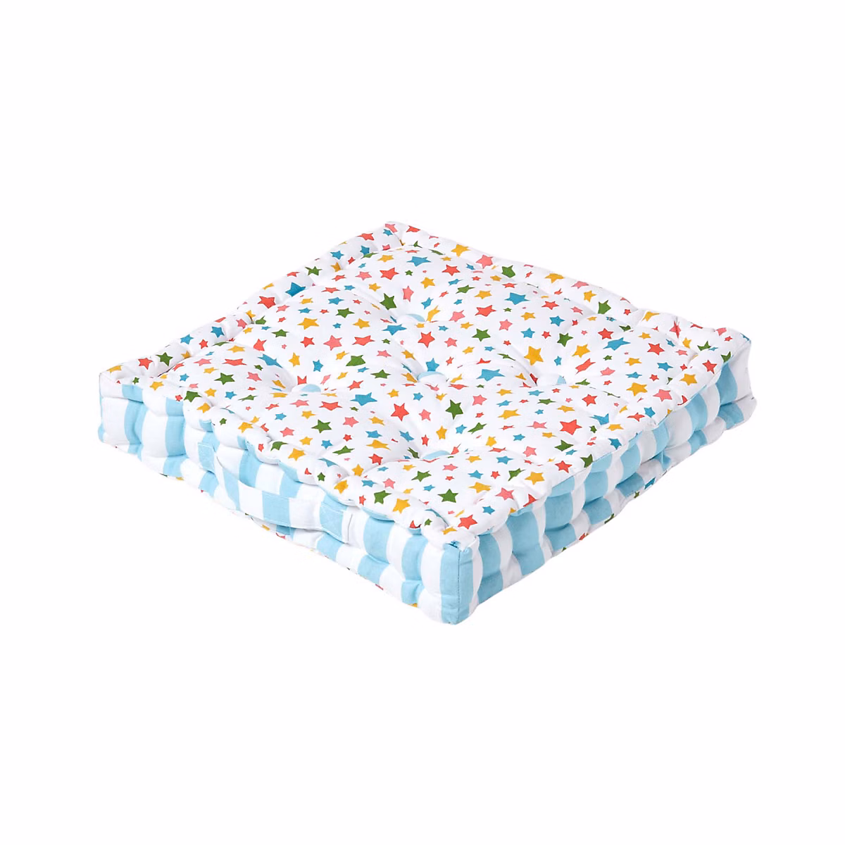 Coussin de sol multicolore – étoiles, 40 × 40 cm, HOMESCAPES