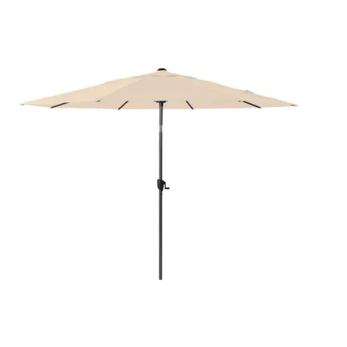 Parasol droit rond en aluminium coloris écru - Ø 350 cm