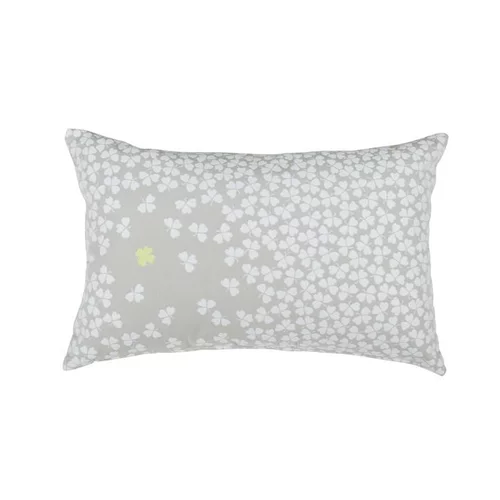 Coussin rectangulaire trèfle gris argile 68 x 44 cm
