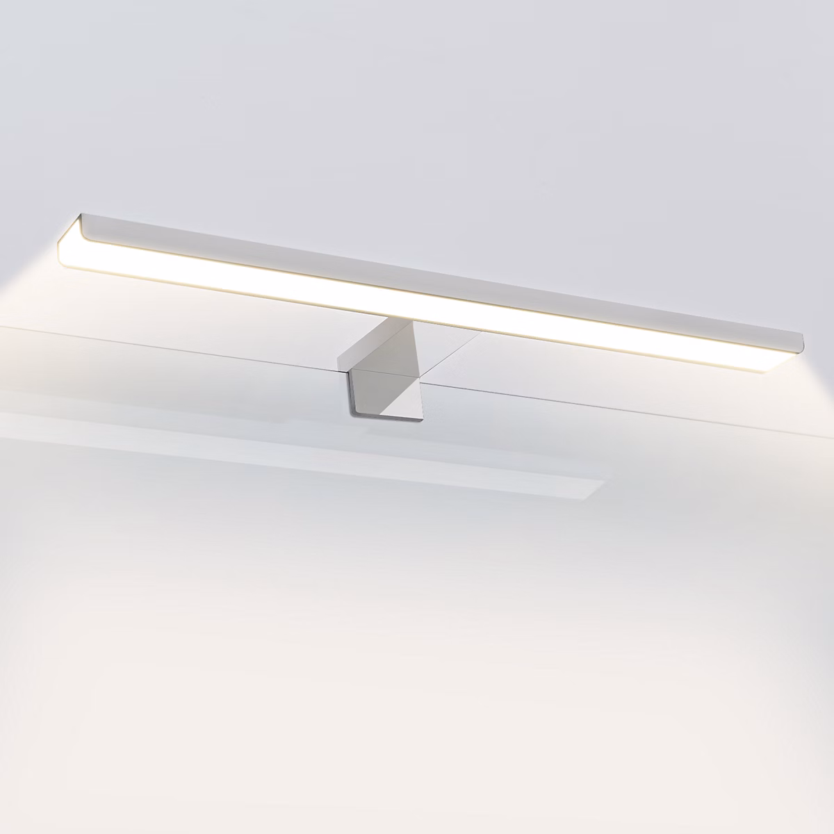 EMKE Applique murale LED pour salle de bain – 40 × 15 cm | 6000 K | chrome | 3 méthodes d'installation