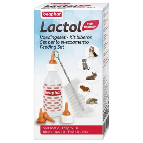 Kit biberon + 4 tétines et 1 goupillon pour animaux