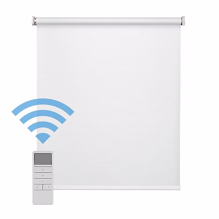 Easydeco | Store Enrouleur motorisé à batterie Blackout – Occultant – Blanc – 150 × 190 cm