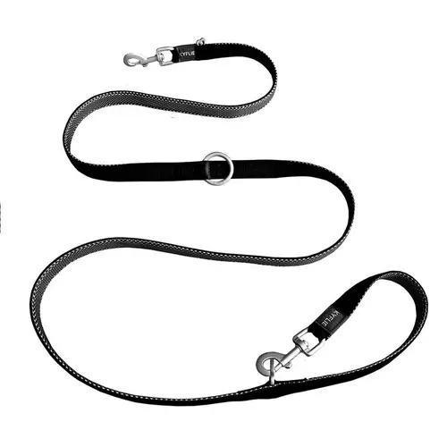 Laisse 3 points coloris noir Kyflie Momentum 2,2 m - M