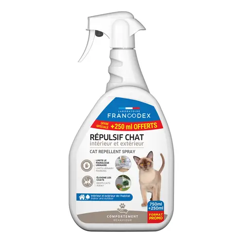RŽpulsif d'intŽrieur et d'extŽrieur pour chat agrumes et lavande Francodex - 1 L