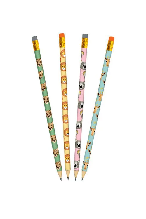Set de 4 crayons animaux de la savane Cartesdart