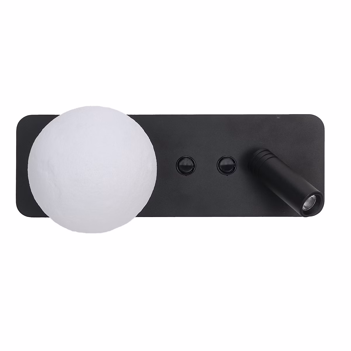 Luminaire et éclairage intérieur – ALPINALUZ Applique LED en Métal Noir avec Spot de Lecture Orientable 3W et Globe Décoratif