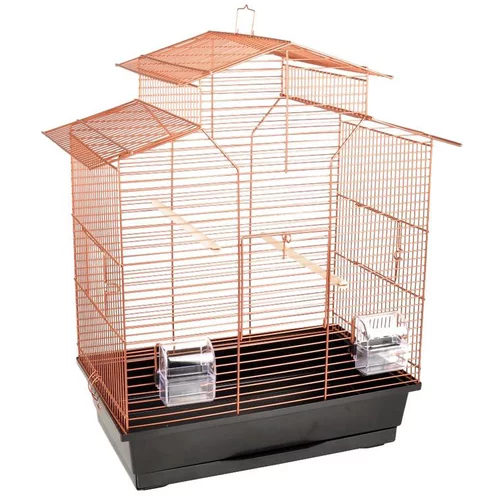 Cage perruche Numfor 1 cuivre coloris marron en acier galvanisé - 51 x 30 x 60 cm