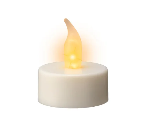 Bougie chauffe-plat à LED en plastique blanc - Ø 3,8 x H 4,6 cm