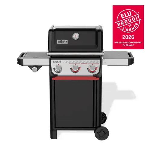 Barbecue gaz Spirit E-335 coloris noir en acier émaillé Weber - 117 x 67,5 cm