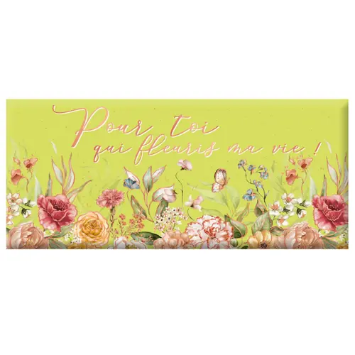 Mini tablette chocolat lait « Pour toi qui fleuris ma vie » Art Grafik - 30 g