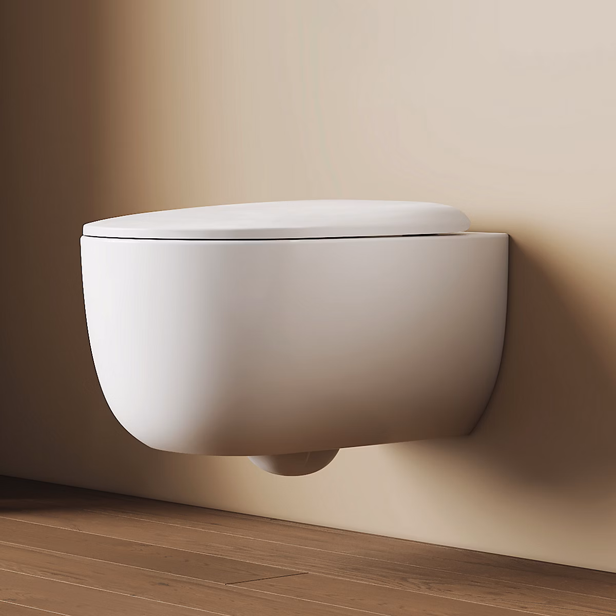 EMKE Toilettes Suspendue 555 × 365 × 355 mm Blanc Brillant – Design Sans Bord, Abattant à Fermeture Douce et Démontage Facile