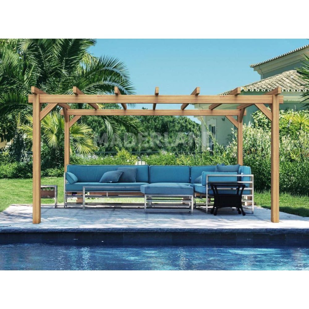 JARDIDECO Pergola en bois lamellé-collé grenoble 700 x 300 cm - maderland – Aménagement du jardin