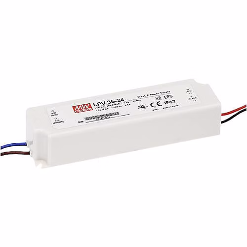 Driver LED MEAN WELL LPV-35-12 – bloc d'alimentation 12 V DC 3 A, boîtier plastique IP67