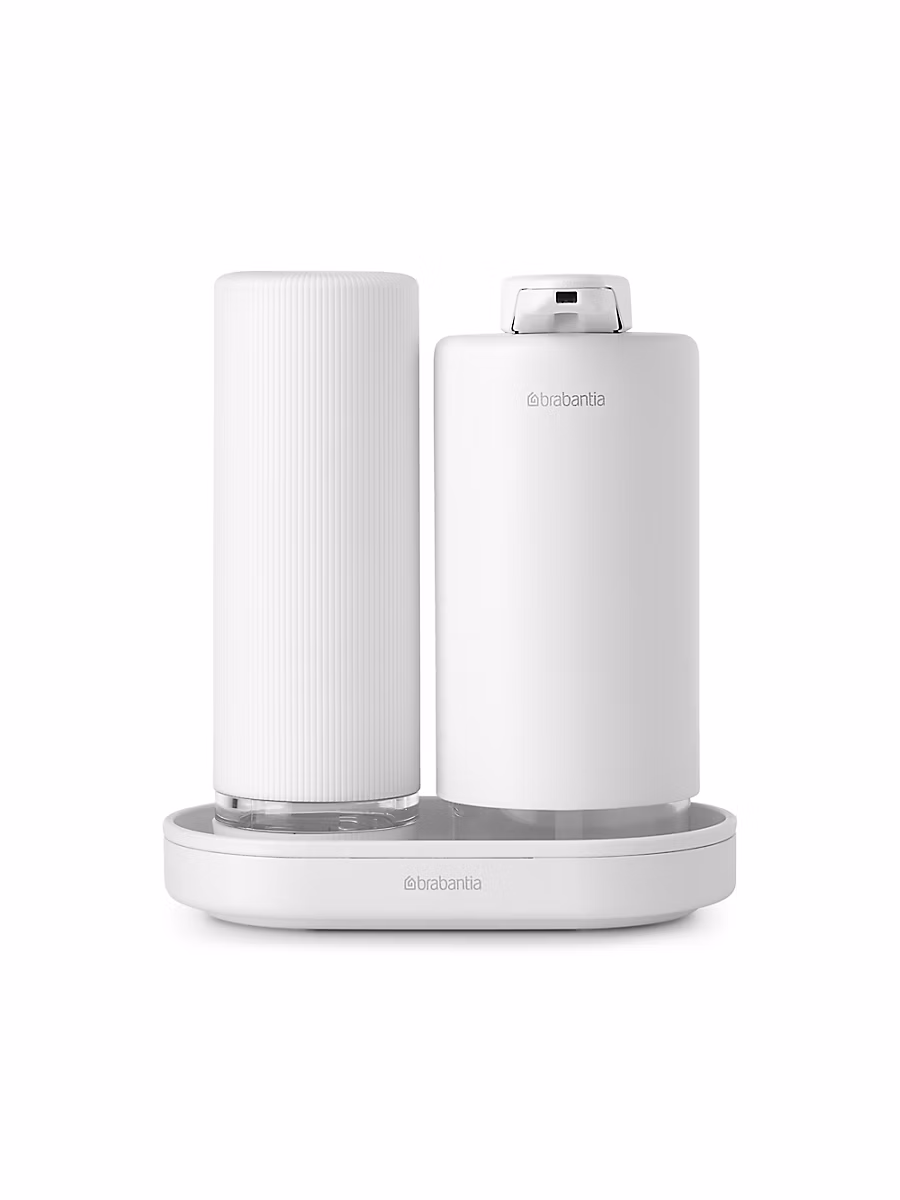 Accessoire de cuisine avec plateau + distributeur de savon + distributeur de liquide vaisselle – blanc | Brabantia sinkstyle vendu par 2