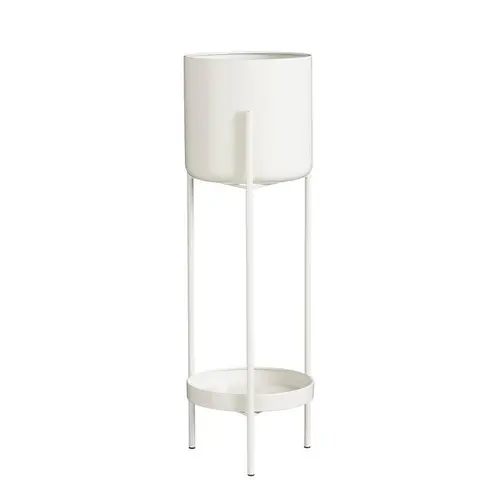 Pot sur pied en métal blanc Colyn - Ø 19 x H 60 cm