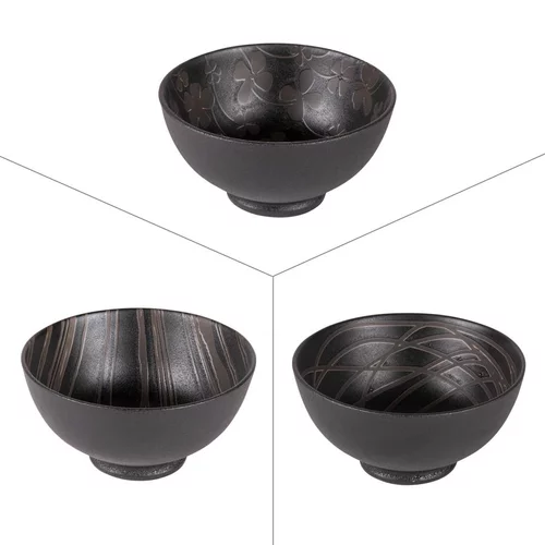 Bol Lava coloris noir en grès - Ø 15 cm