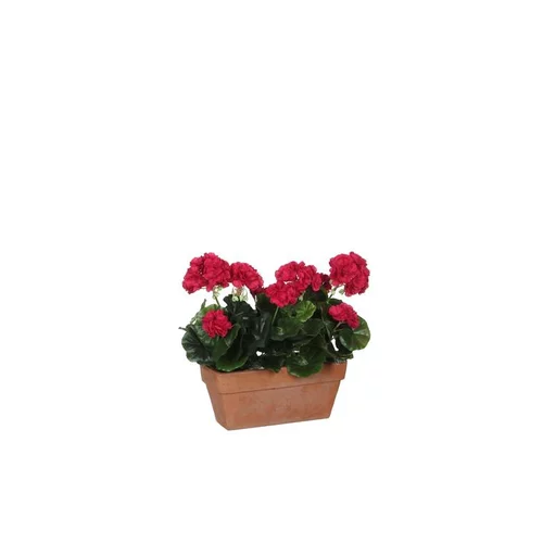 Géranium rose foncé plante artificielle jardinière Terra 29x13x40 cm